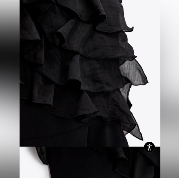 Zara One Shoulder Ruffled Jumpsuit, Size S - Picture 6 of 9